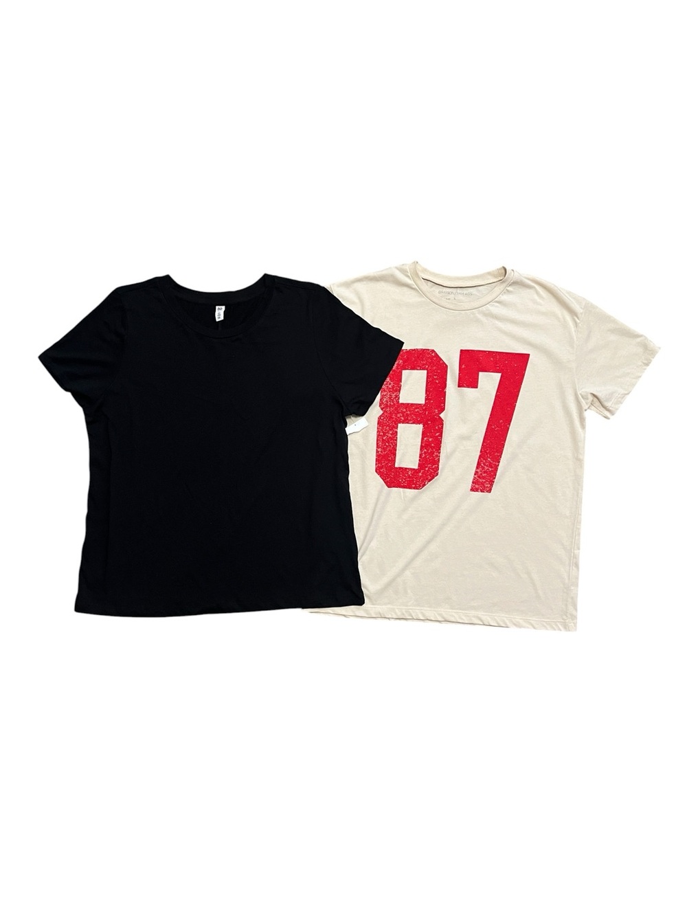 Target/BP Women’s' Two-Pack Short Sleeve Tees - Black & Cream with Red 87 Large